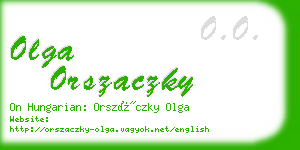 olga orszaczky business card